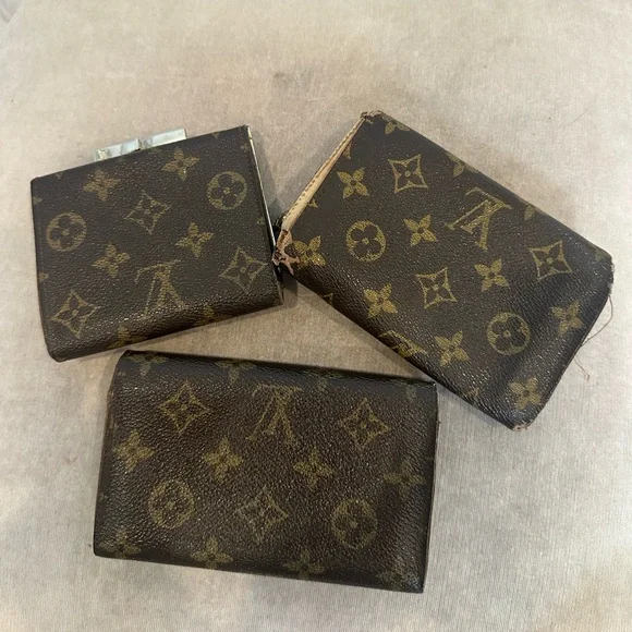 Louis Vuitton Brown and Gold Monogram Wallet Trio - Picture 5 of 13